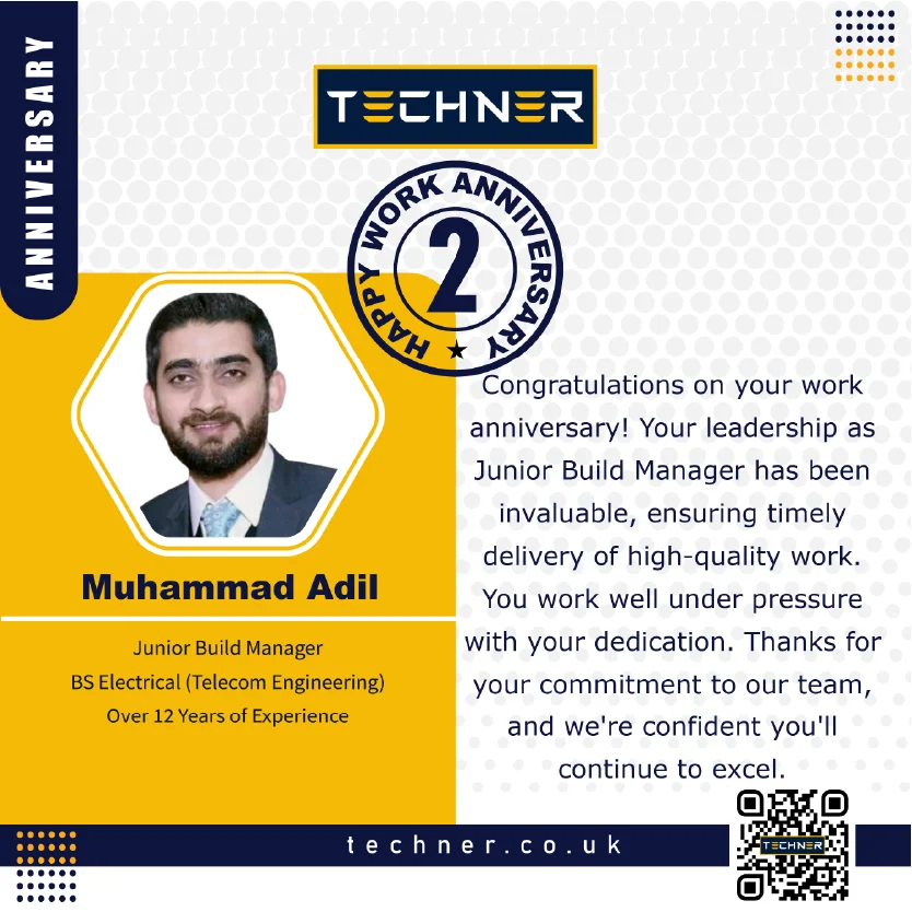 Techner Ltd - Work Anniversary - Muhammad Adil