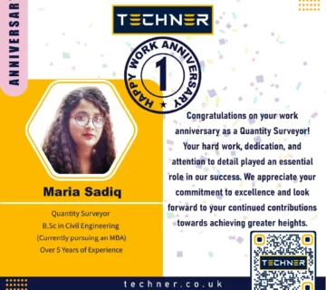 Techner Happy Work Anniversary Maria Sadiq