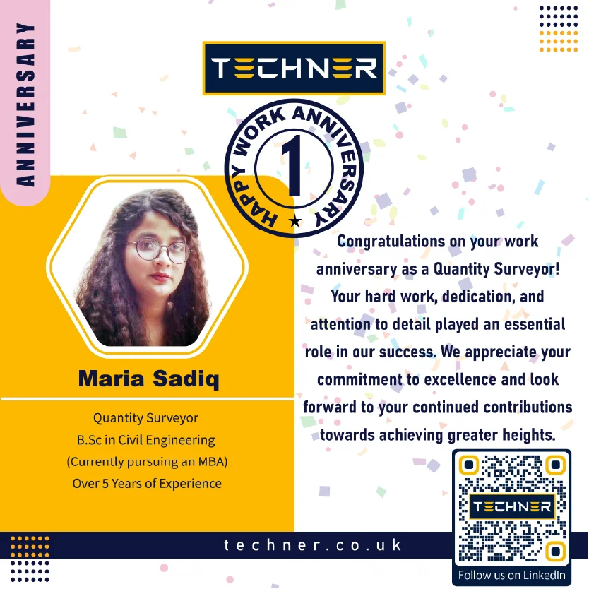 Techner Happy Work Anniversary Maria Sadiq