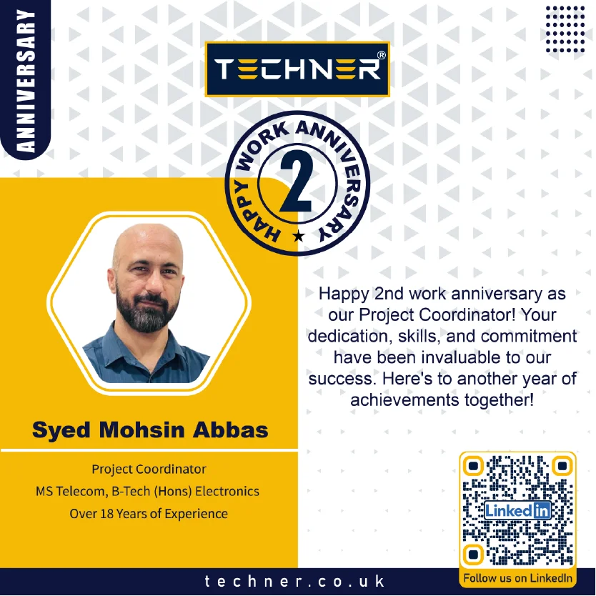 Techner Work Anniversary Syed Mohsin Abbas