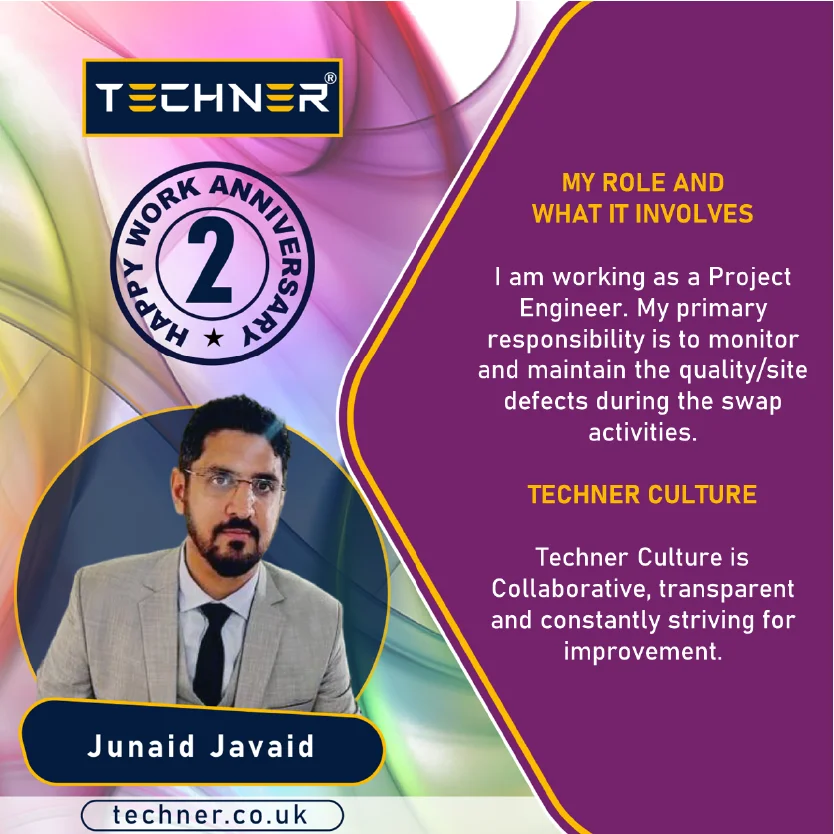 Techner Work Anniversary Junaid Javaid