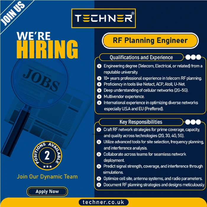 Techner - Jobs - RF Planning Engineer (02 Positions)