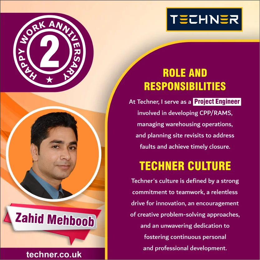 Techner Staff Work Anniversary Zahid Mehboob