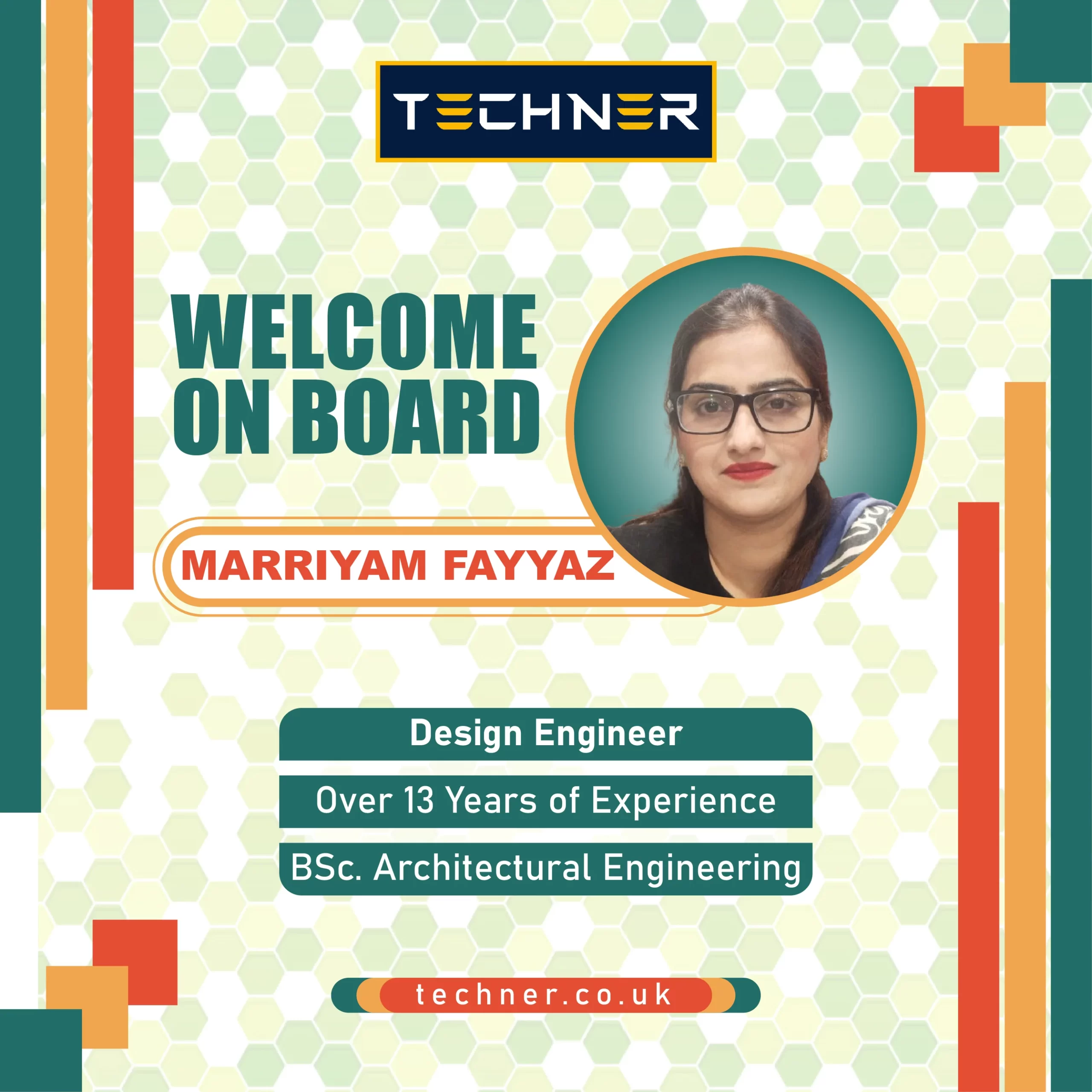 Techner Welcome Aboard, Marriyam Fayyaz (Project Engineer)