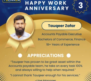 Techner - Staff Work Anniversary - Tauqeer Zafar